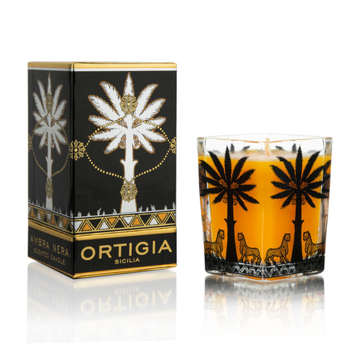 Ortigia Sicilia Ambra Nera Large Square Candle